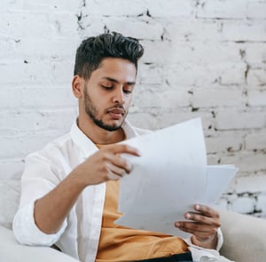 person reading a document